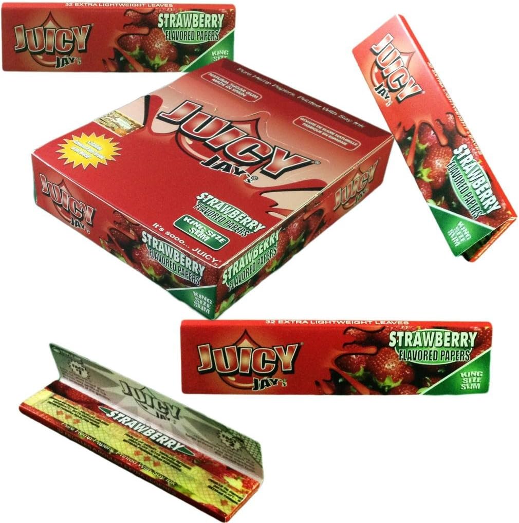 24 X Juicy Jay´s Strawberry Flavored Papers - King Size