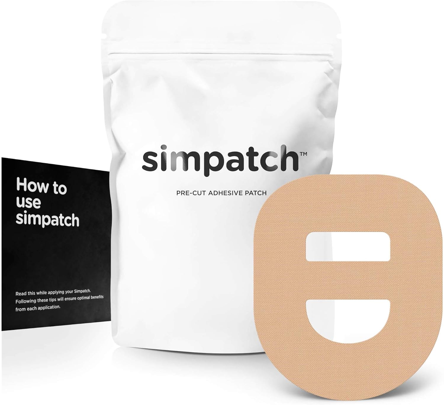 SIMPATCH Adhesive Patch for Omnipod with Strap - Pack of 25 (Tan)