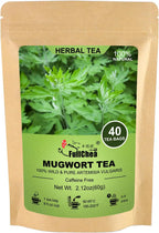FullChea - Mugwort Tea Bag 40 Teabags, 1.5g/bag - 100% Pure Mugwort leaves Herbal Tea - Rich In Antioxidants
