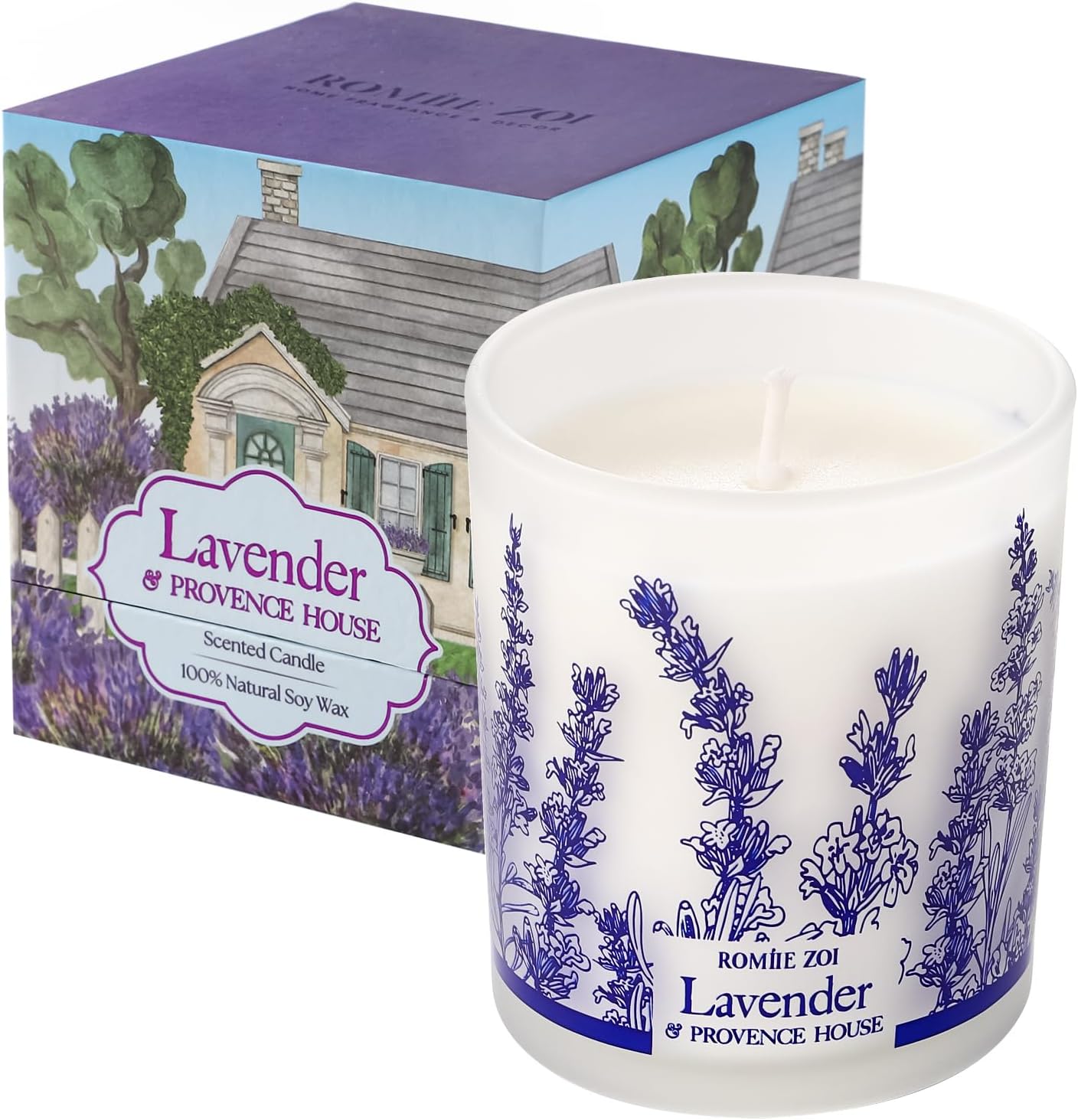 ROMIIE ZOI Scented Candle - Lavender & Rosemary- 6oz Aromatherapy Soy Wax Jar Candle for Home, Gifts for Women - 170g