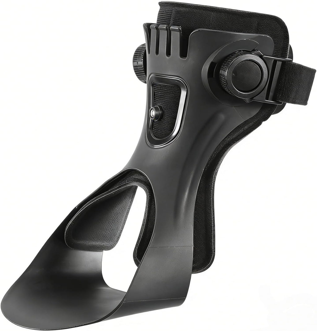 Adjustable AFO Foot Drop Brace with Inflatable Airbag, Ankle Foot Orthosis Support for Walking, Lightweight Foot Stabilizer for Stroke, Hemiplegia, Men & Women, Fits Inside Shoes (M), Right