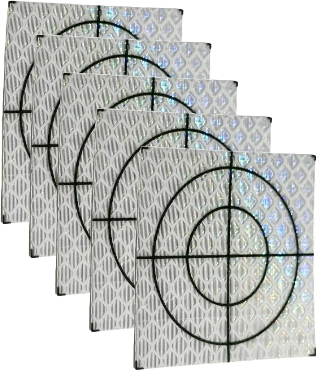 60PCS 40 * 40mm White Reflective Tape Survey Targets Reflective Adhesive Target Sheets for Total Stations Laser Target Sheet