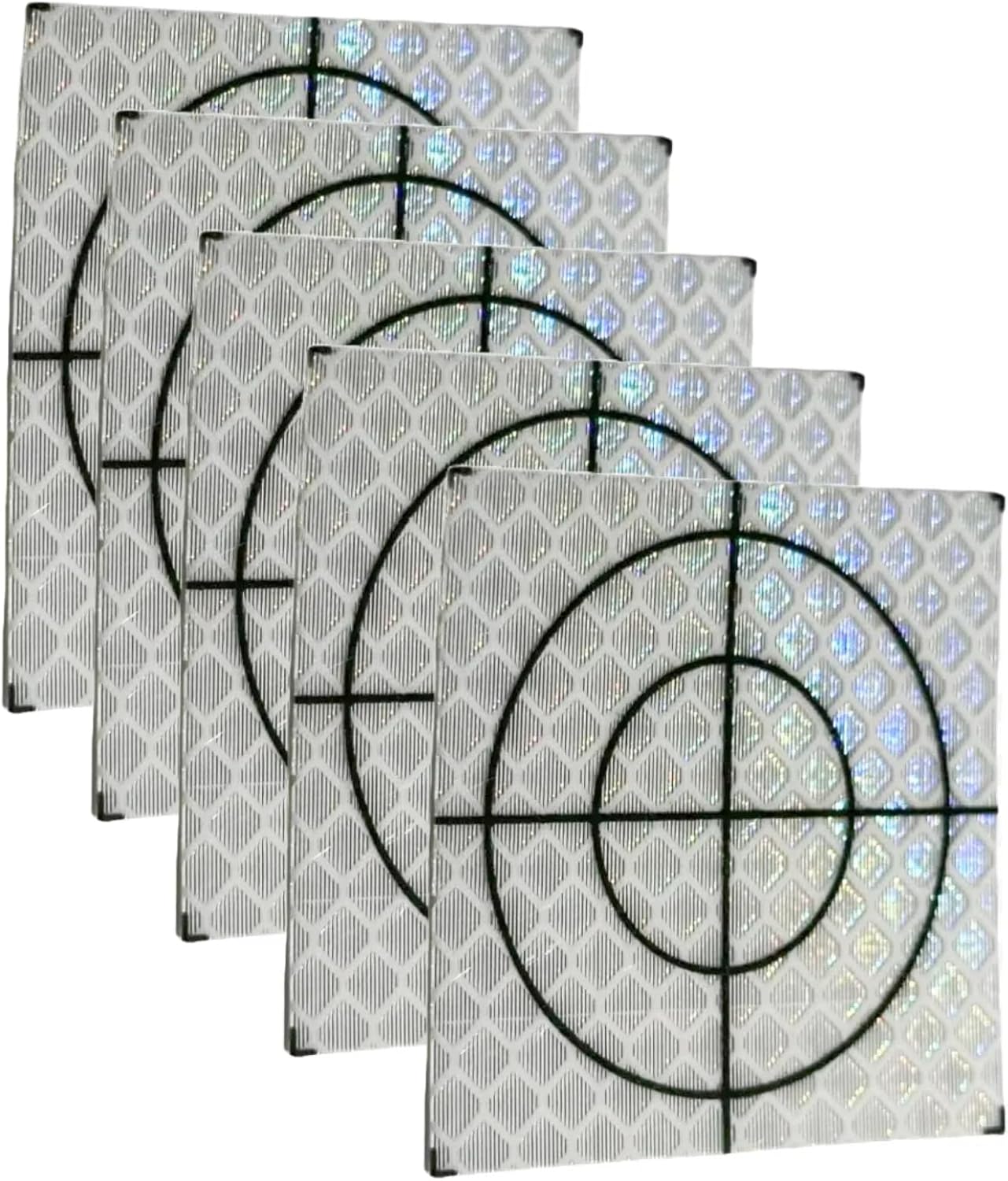 60PCS 40 * 40mm White Reflective Tape Survey Targets Reflective Adhesive Target Sheets for Total Stations Laser Target Sheet