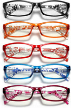5Pack Reading Glasses for Women - Blue Light Blocking Spring Hinge Computer Readers Anti Glare UV Eyeglasses