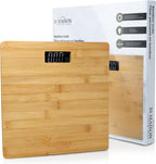 Wooden Bamboo Bathroom Body Weight Scale with Digital LCD Display, Maximum Capacity of 396 lbs, Adding a Stylish & Modern Touch to Your Toilet