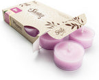 Pure Lilac Premium Tealight Candles - Highly Scented with Essential & Natural Oils - 6 Purple Tea Lights - Beautiful Candlelight - Made in the USA - Flower & Floral Collection