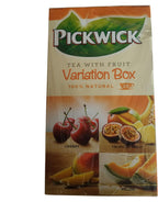 Pickwick Tea Variation Box Orange - 20 Bags with 4 Flavors - Cherry, Tropical Fruit, Mango, and Melon