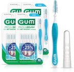 GUM Proxabrush Go-Betweens - Wide - Interdental Brushes - Soft Bristled Dental Picks for Plaque Removal Health - Safe for Braces & Dental Devices, 10 Count (Pack of 4) 40 Total