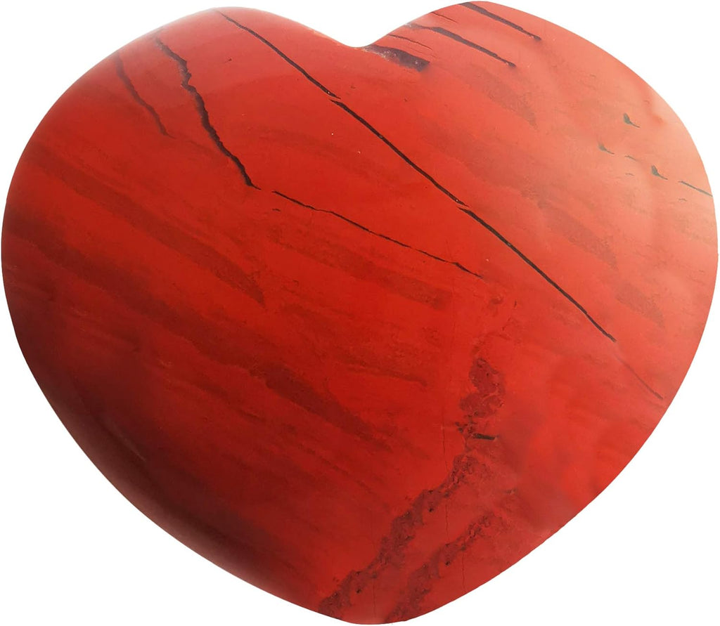 Natural Red Jasper Healing Heart Shape Crystal Stone, Polished Semi-Precious Stone for Love, Wellness Positive Energy | Reiki Chakra Meditation (1.8 Inch)