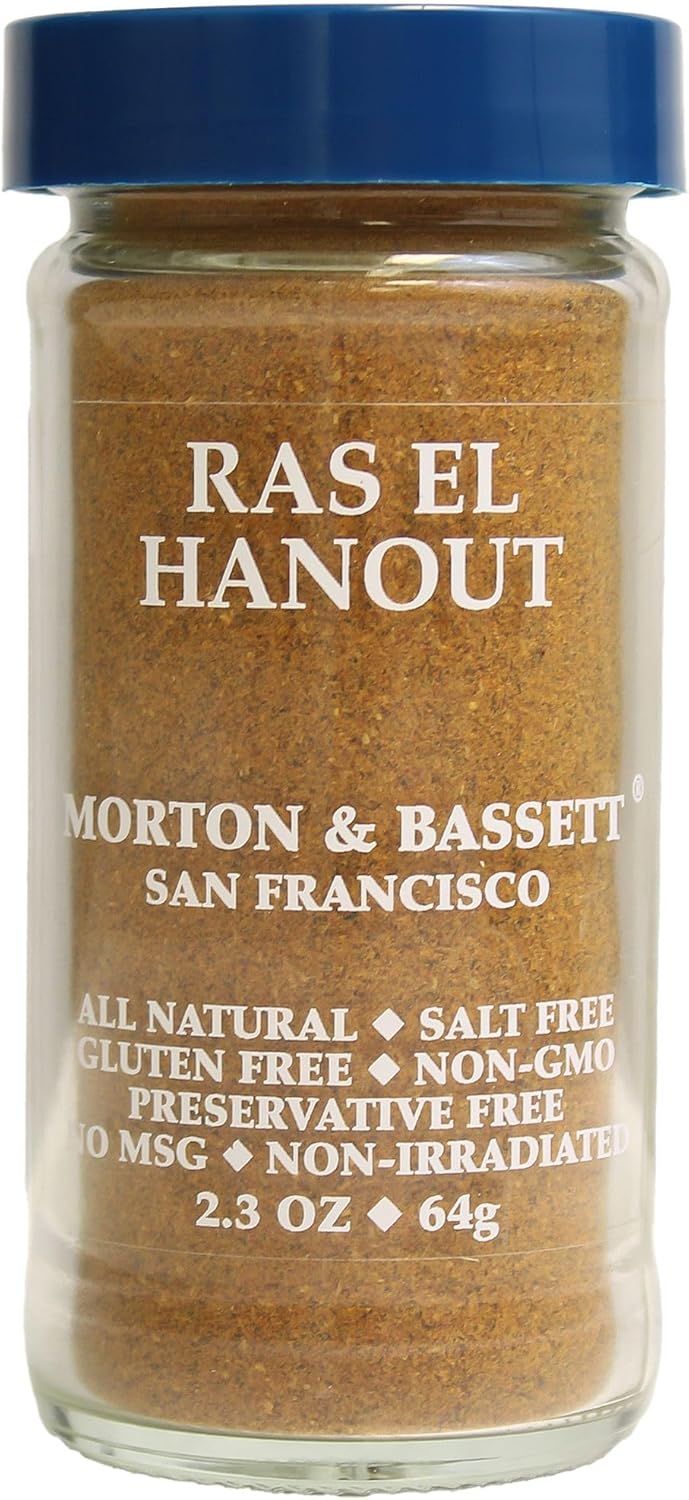 Morton & Bassett Ras El Hanout Seasoning, 2.3oz – Salt-Free, Non-GMO, Spice Blend with Moroccan Flavors