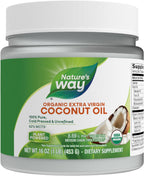 Nature's Way USDA Organic Extra Virgin Coconut Oil- Pure, Cold-Pressed, Non-GMO, 16 Ounces