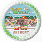 7.5 Inch Edible Cake Topper – Park Kids Boys Girls Fun Themed Birthday Party Collection of Edible Cake Decorations round