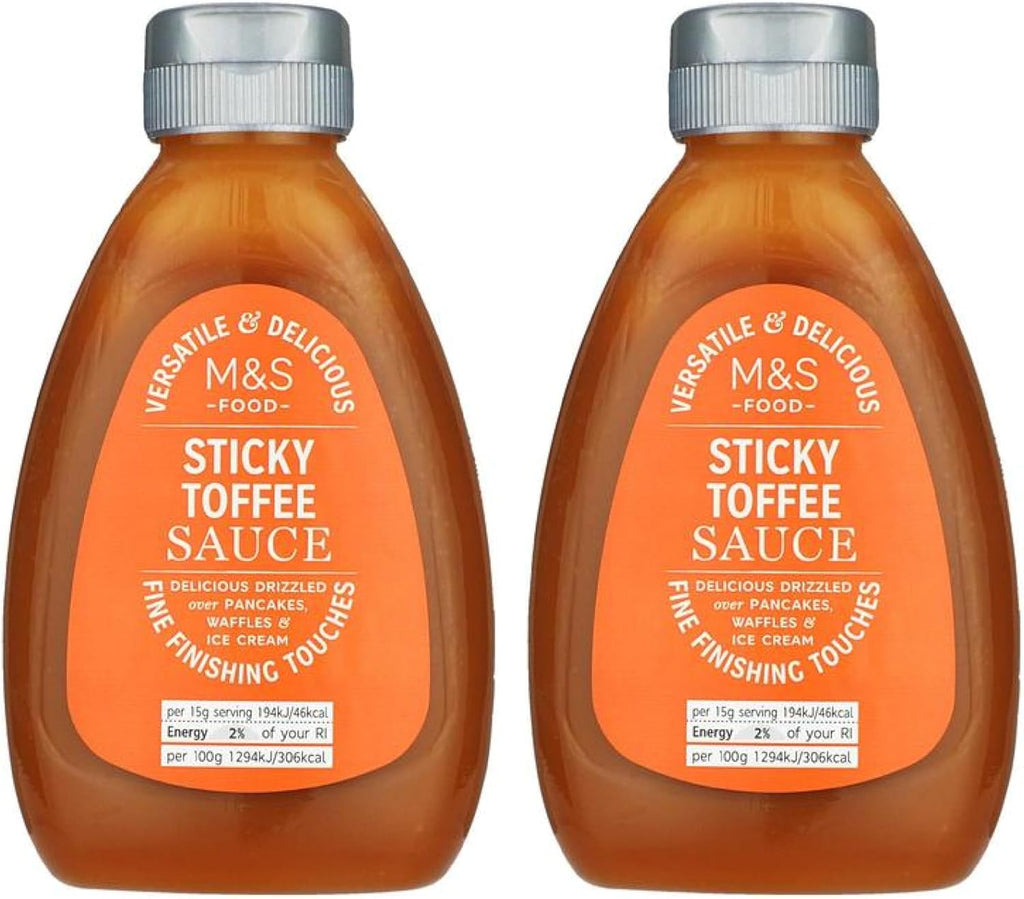 M&S Sticky Toffee Desserts Sauce 310g x 2 pack - pour over pancakes, Waffles and more