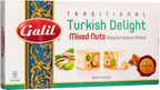 Turkish Delight Galil (Rahat Lokum) Mixed Nuts Flavor Gift Box – Authentic Traditional Turkish Dessert with Pistachios, Hazelnuts & Almonds, Handmade in Turkey, Soft Chewy Powdered Sugar Coated Lokum, Kosher & Vegan Gourmet Middle Eastern Candy, 16oz/454g