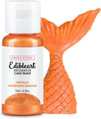 Sweet Sticks Edible Art Decorative Cake Paint 0.5 Ounce (15 Milliliters), Metallic Mandarin Orange