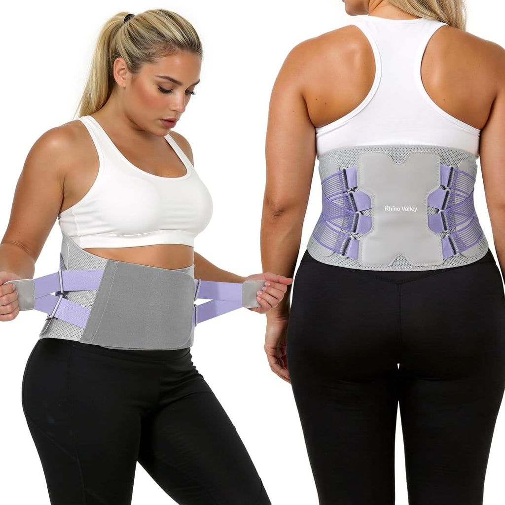 Back Brace for Women, Support Brace for Lower Back Pain Relief, Adjustable Lumbar Support Belt with Lumbar Pad, Ergonomic Breathable Immediate Relief Brace for Herniated Disc Sciatica Scoliosis,L