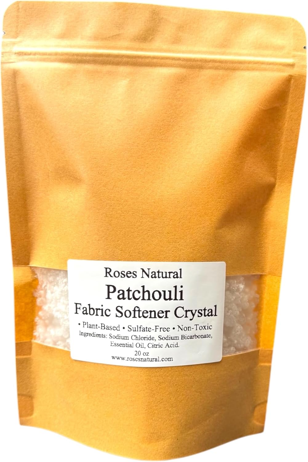 Patchouli Fabric Softener Crystals, 20 OZ, Freshens and Softens Fabrics, Non-Toxic Scent, Natural In-Wash Fabric Softener, Musky Patchouli Fabric Beads, Made in the USA