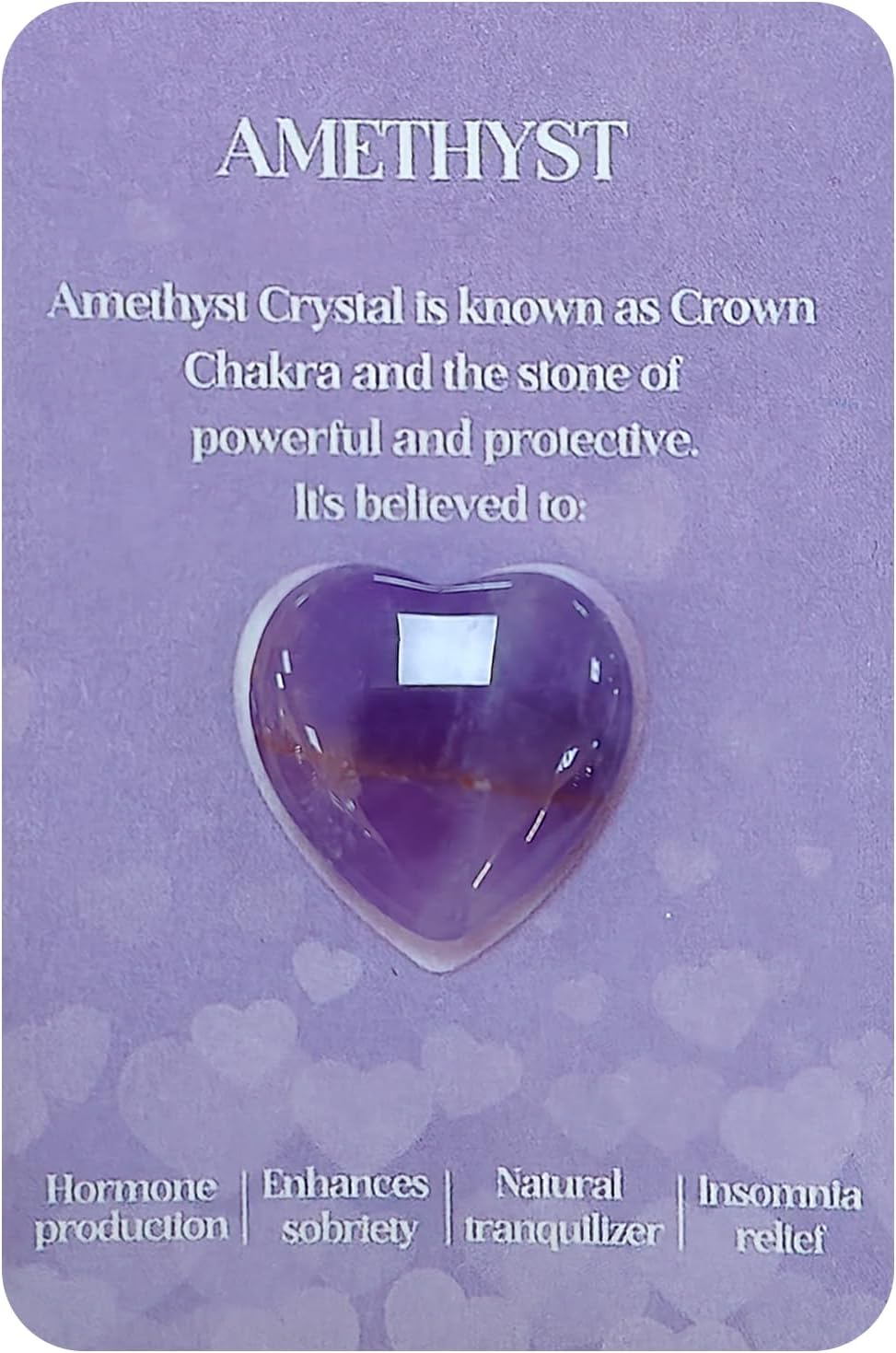 Amethyst Hearts Crystals and Yoga Gems, Quartz Crystals Hearts Set Rose Quartz Heart-Shaped Crystal Polished Gemstones for Decoration, Meditation, and Meaningful Gifts for Women