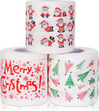 3 Rolls of Merry Christmas Santa Claus Toilet Paper Tissue Napkin Prank Fun Birthday Party Novelty Gift Idea