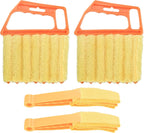 4pcs Window Venetian Blind Cleaner Duster Tool, Include 2pcs 7 Finger Blind Duster Brush & 2pcs Shutter Cleaner Brushes, Blinds Cleaning Brush Tool for Blinds Air Conditioner Vent Keyboard