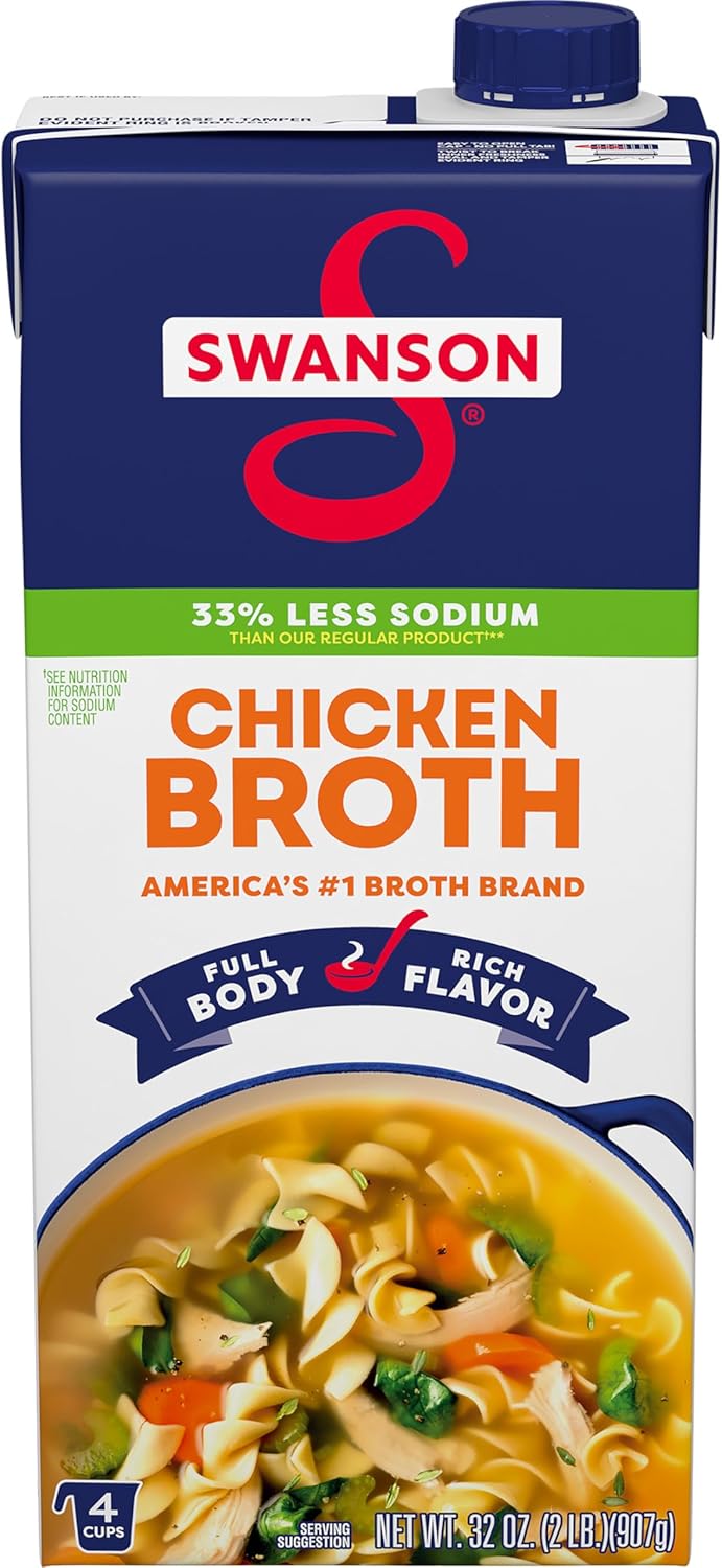SWANSON S Natural Goodness Lower Sodium Chicken Broth, 32 oz Carton