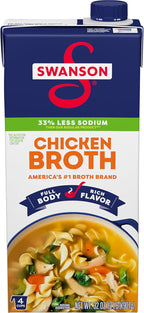 SWANSON S Natural Goodness Lower Sodium Chicken Broth, 32 oz Carton