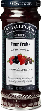 St. Dalfour Four Fruits Spread 6 Pack, 100% from Fruit, No Cane Sugars, No Corn Syrups, 10 oz Jars