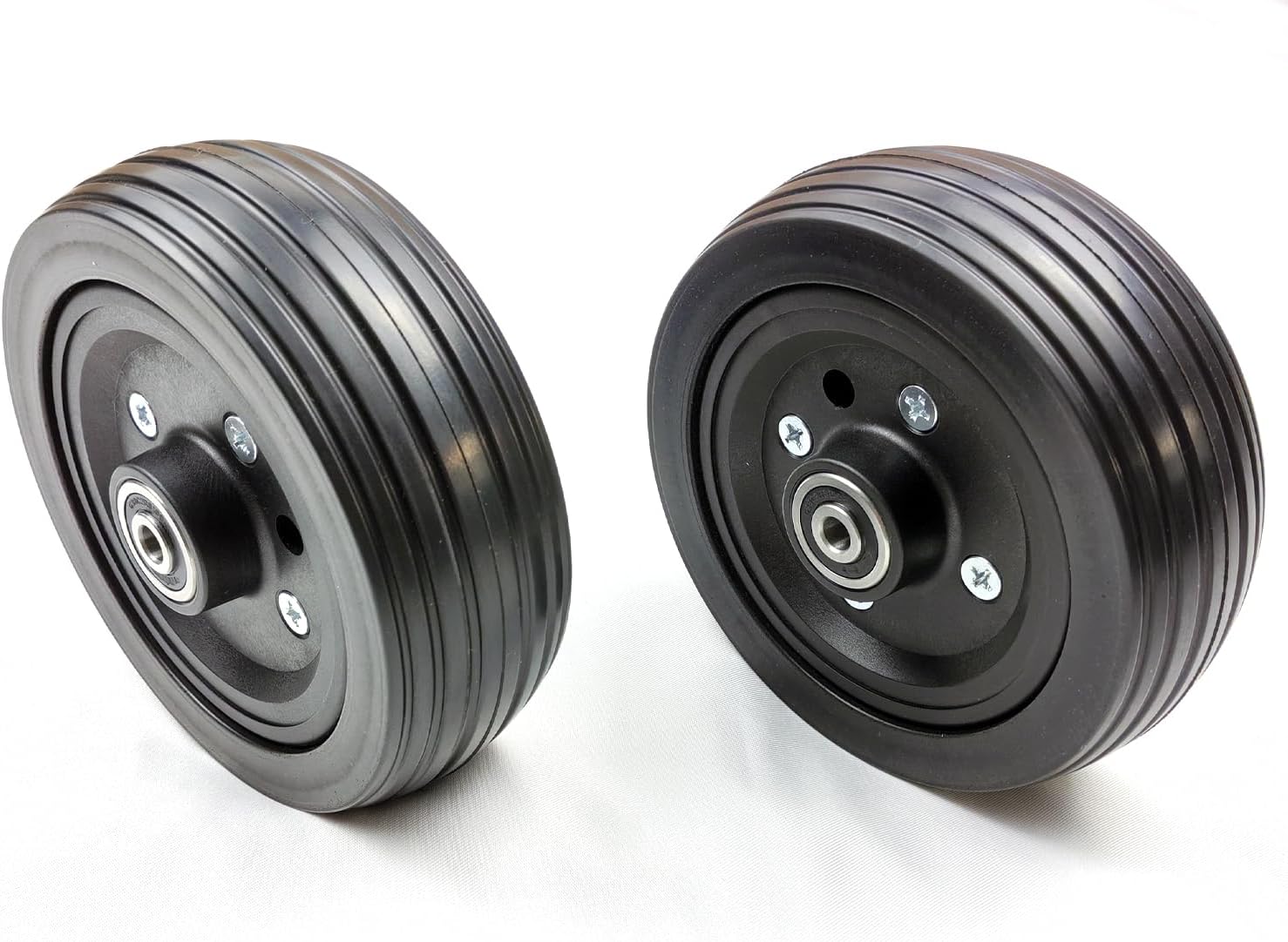 6"x2" Rear Caster Wheel Assembly for Jazzy Select, Jazzy Select Elite, and Pride TSS 300 (WHLASMB2047),Replacement Power Chair Wheels W/Solid Tires and W/Bearings,WHLASMB2047,Black 1Pr.