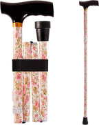 DMI Sports Walking Cane or Stick, Foldable Cane for Men, Women, Seniors and Handicapped Adjusts from 33-37" in 1 inch increments with Ergonomic Wood Handle,Supports up to 250 Pounds