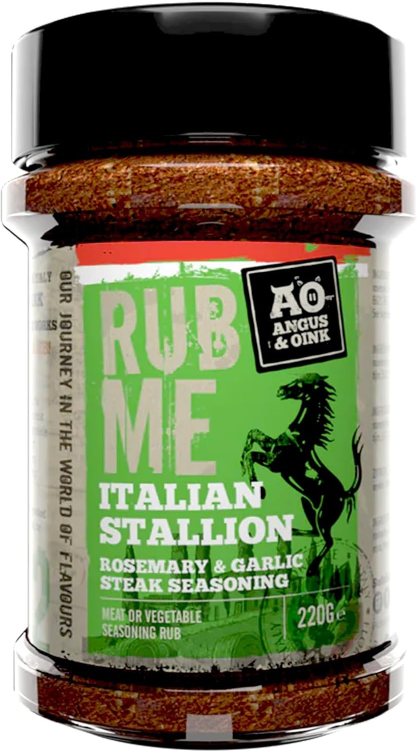 Angus & Oink | Italian Stallion BBQ Seasoning Rub | Inspired by Northern Italian Flavours | Perfect for Steak, Lamb & Pizza | 220g
