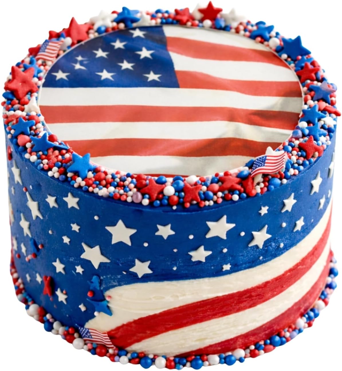 Dekora, Edible USA Cake Decoration, Cake Toppers Decoration for 4th of July Birthday Decorations, Patriotic Independence Day Theme, For Fondant, Cream, Buttercream Coating, Sugar-Free, 7.8 In