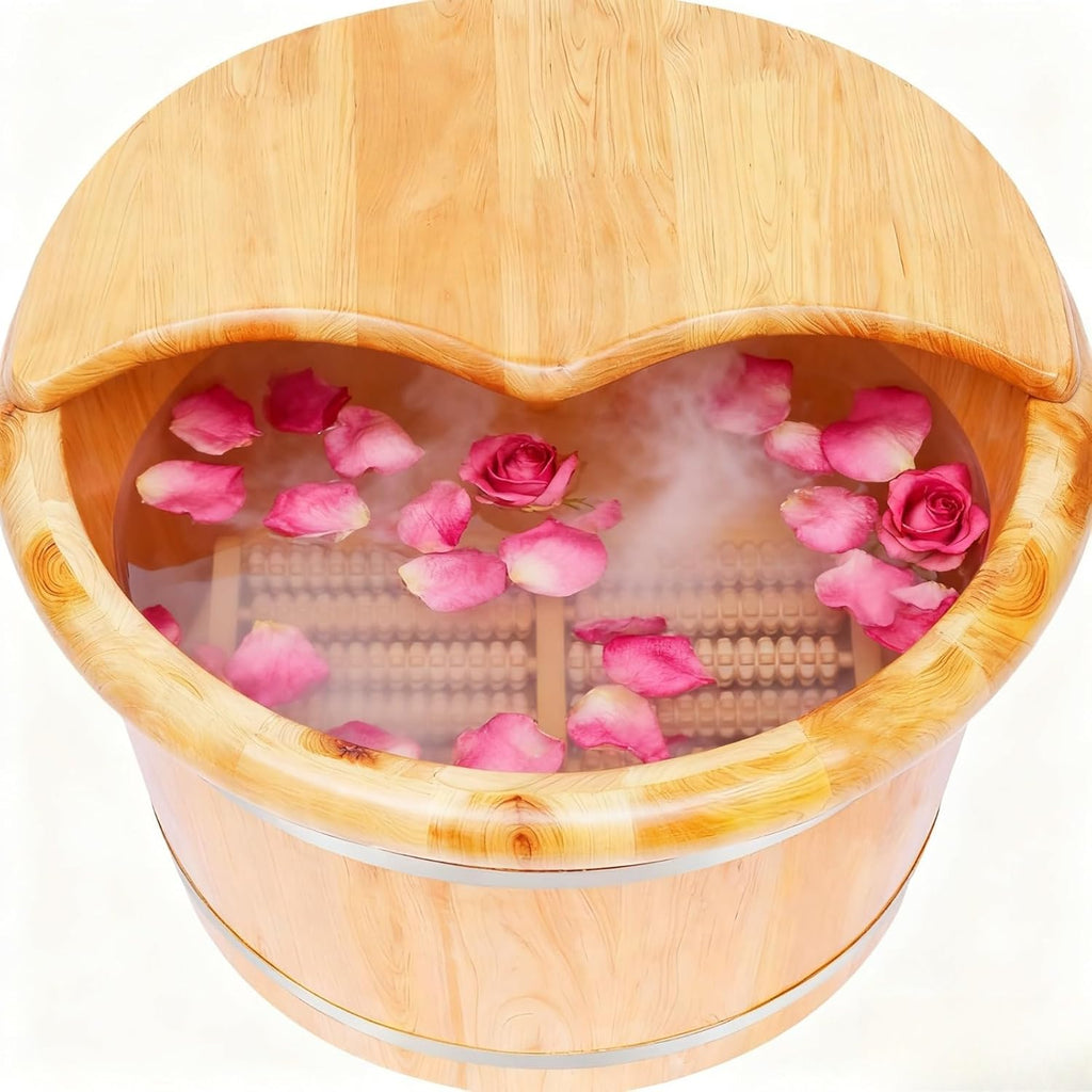 Wooden Foot Baths Foot Massage Barrel Thickened Soaking Tub for Relaxation Washing and Sauna Relaxation Wooden Foot Soaking Tub with Heat Retention