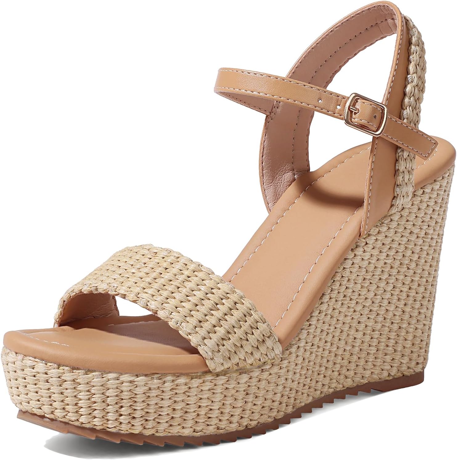 mikarka Women's Espadrille Wedge Sandals: Ankle Strap Platform Open Toe Wedges - Stylish High Heel Dressy Summer Wedges for Women, Inspired by Espadrilles