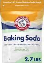 ARM & HAMMER Baking Soda Made in USA, Ideal for Baking, Pure & Natural, 2.7lb Bag