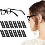 20 Pairs Silicone Glasses Ear Cushion, Anti Slip Eyeglass Ear Grips, Eyeglass Temple Sleeves Tips, Non-Slip Comfortable Elastic Glasses Ear Grips (Black)