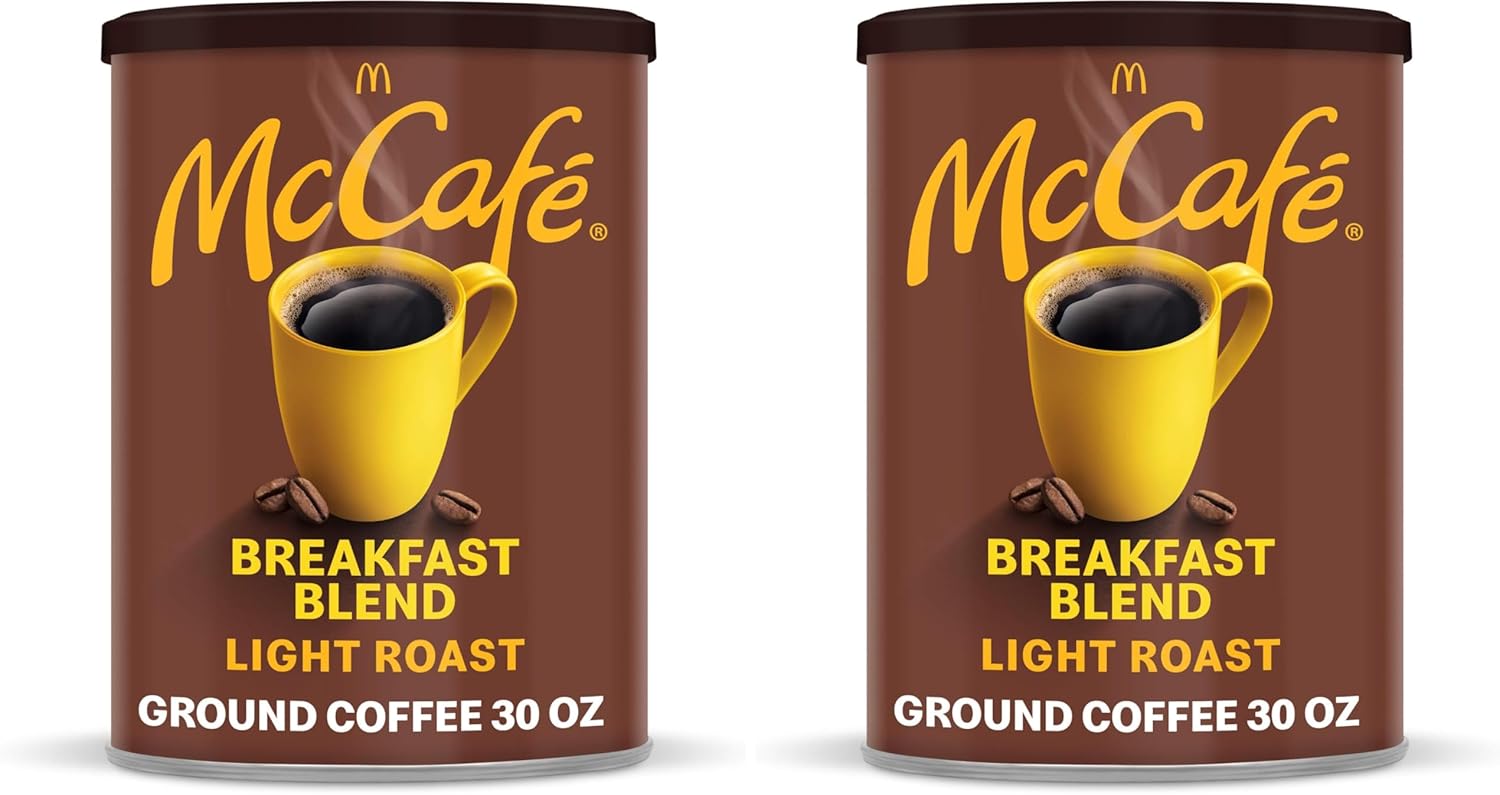 McCafe Breakfast Blend,Light Roast Ground Coffee,30 oz Canister,(Pack of 2)