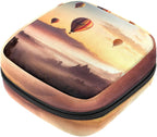 Sanitary Napkin Storage Bag,Period Bag,Evening Hot Air Balloon,Sanitary Bags for Feminine Products