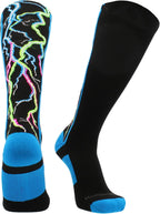 Crazy Socks with Lightning Bolts Electric Storm Over the Calf