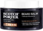Scotch Porter Conditioning Beard Balm – Smooth, Shape, Moisturize & Soften Coarse, Dry Facial Hair while Encouraging Growth for a Fuller/Healthier-Looking Beard – Original Scent, 3 oz. Jar