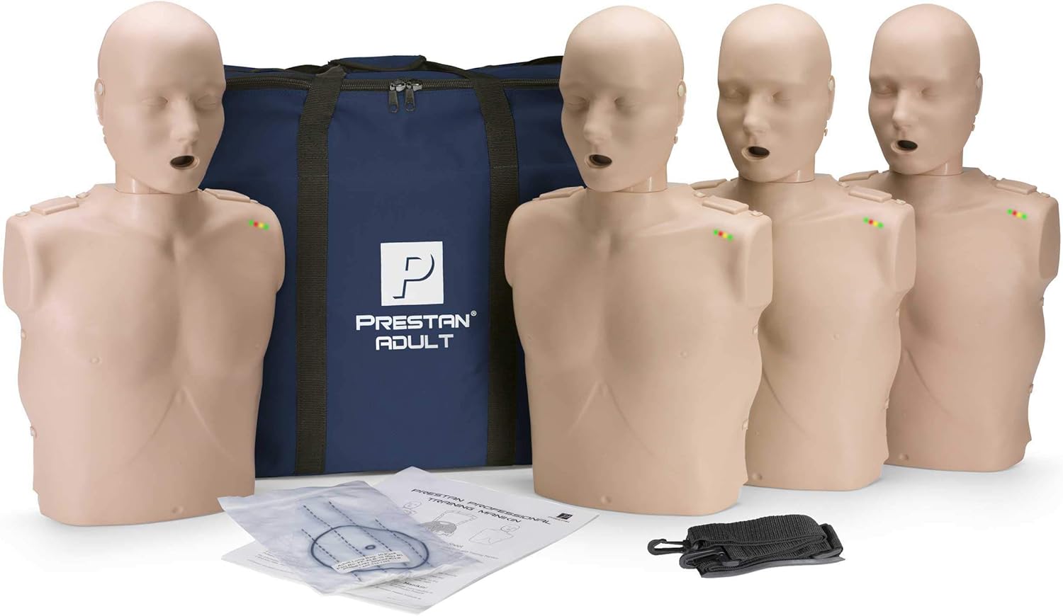 Prestan Professional Adult Medium Skin CPR-AED Training Manikin 4-Pack (with CPR Monitor)