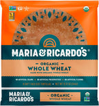Maria & Ricardo's Organic Whole Wheat Tortillas. (3 Pack) USDA Certified Organic, Non GMO PV, Vegan, Kosher. 8 Tortillas per Pack