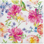 Spring Summer Flowers Paper Napkins Luncheon Size Decoupage Disposable 20-Count -13" x 13" (Unfolded) (Orchid with Peony)