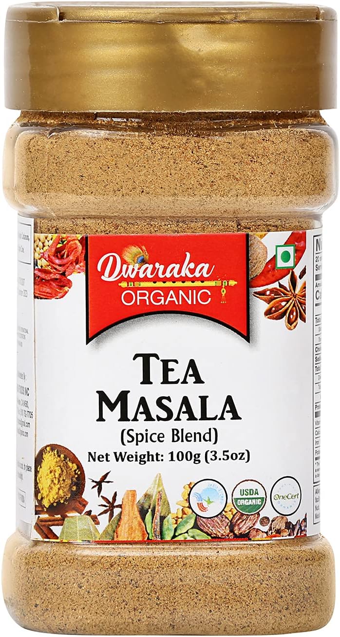 Dwaraka Organic - Tea Masala, 3.5oz, Healthy, Organic, Non GMO, All Natural
