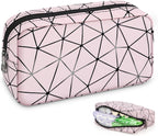 PU Leather Sanitary Napkin Storage Bag Small Make Up Bag Travel Cosmetic Bag Menstrual Cup Pouch First Period Kit Bag for Women Pink