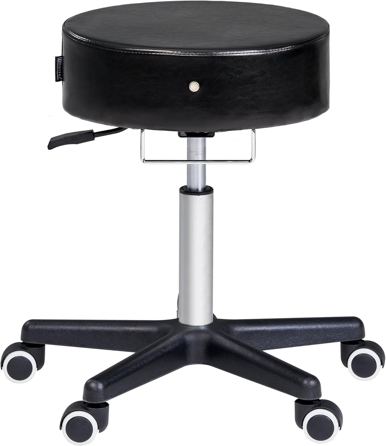 Master Massage Glider Ergonomic Round Swivel Adjustable Rolling Hydraulic Stool Barber Dental Chair in Black for Therapist, Clinic, Tattoo, Spas, Facial, Beauty, Lash, Salons, Home, Studio, Office