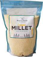 Whole Organic Hulled Millet Seed - 5lb Millet Organic Whole Grain Seed- Gluten-Free Grain for Porridge, Salads, Fruits - Non-GMO Packed w/proteins, fiber, & more