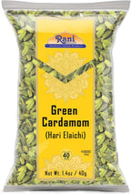 Rani Green Cardamom Pods Spice (Hari Elachi) 1.4oz (40g) ~ All Natural | Vegan | Gluten Friendly | NON-GMO | Kosher | Product of India