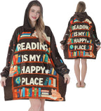 Book Lovers Gifts Wearable Blanket Hoodie,Gifts for Readers,Bookish Librarian Book Club Gifts for Women on Birthday Christmas