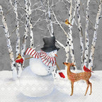 Boston International C840300 IHR Cocktail Beverage Paper Napkins, 5 x 5-Inches, Snowy Fawn Friends