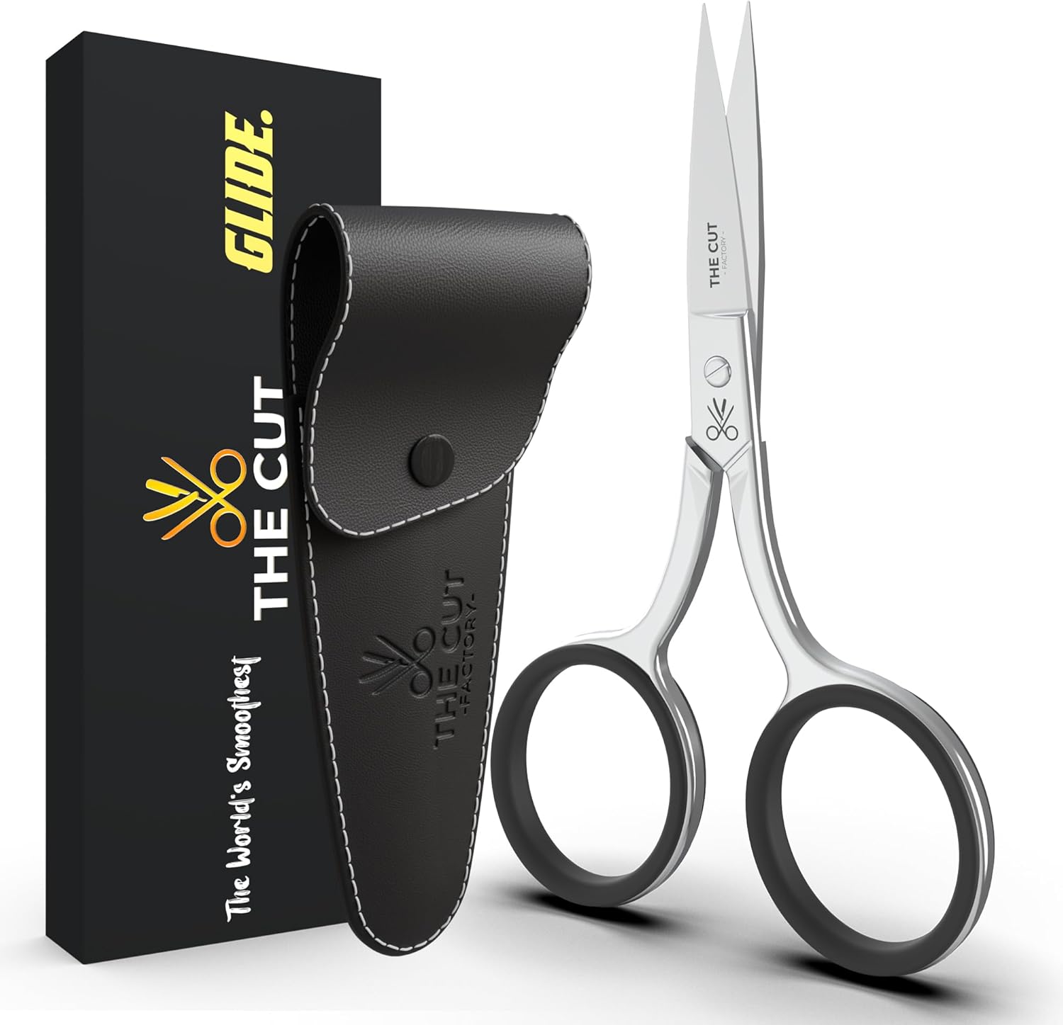 The Cut Factory® Precision Facial Hair Scissor – Premium Stainless Steel Grooming Tool for Eyebrows, Mustache & Beard – One Tool, All Power – No Fillers, Just Luxury